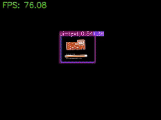 Animated demonstration of custom object detection model finding objects in Rec Room VR